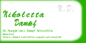 nikoletta dampf business card